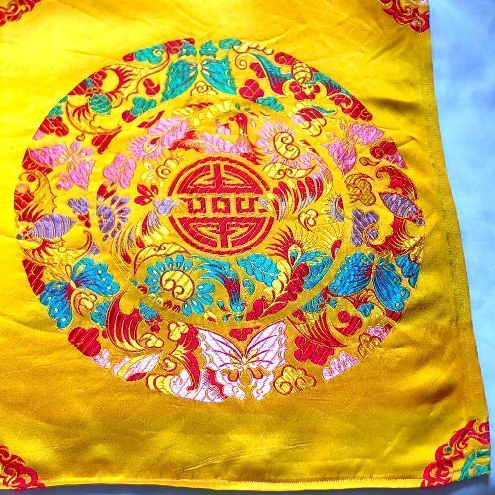 VINTAGE ASIAN Fabric with flaws at least 40 years old.